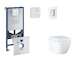 Grohe Rapid SLX - Set předstěnové instalace, klozetu, sedátka SoftClose a tlačítka Skate Cosmopolitan, Triple Vortex, Moon White