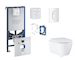 Grohe Rapid SLX - Set předstěnové instalace, klozetu, sedátka SoftClose, tlačítka Arena Cosmopolitan a sady pro vhazování tablet