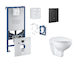 Grohe Rapid SLX - Set předstěnové instalace, klozetu, sedátka SoftClose, tlačítka Even a sady pro vhazování tablet, phantom blac