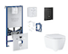 Grohe Rapid SLX - Set předstěnové instalace, klozetu, sedátka SoftClose, tlačítka Even a sady pro vhazování tablet, phantom blac