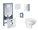 Grohe Rapid SLX - Set předstěnové instalace, klozetu, sedátka SoftClose, tlačítka Skate Cosmopolitan a sady pro vhazování tablet