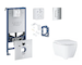 Grohe Rapid SLX - Set předstěnové instalace, klozetu, sedátka SoftClose, tlačítka Skate Cosmopolitan a sady pro vhazování tablet