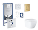 Grohe Rapid SLX - Set předstěnové instalace, klozetu, sedátka SoftClose, tlačítka Skate Cosmopolitan a sady pro vhazování tablet