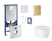 Grohe Rapid SLX - Set předstěnové instalace, klozetu, sedátka SoftClose, tlačítka Skate Cosmopolitan a sady pro vhazování tablet