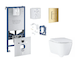 Grohe Rapid SLX - Set předstěnové instalace, klozetu, sedátka SoftClose, tlačítka Skate Cosmopolitan a sady pro vhazování tablet