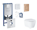 Grohe Rapid SLX - Set předstěnové instalace, klozetu, sedátka SoftClose, tlačítka Skate Cosmopolitan a sady pro vhazování tablet