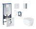 Grohe Rapid SLX - Set předstěnové instalace, klozetu, sedátka SoftClose, tlačítka Skate Cosmopolitan a sady pro vhazování tablet