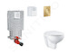 Grohe Uniset - Set předstěnové instalace, klozetu, sedátka SoftClose a tlačítka Arena Cosmopolitan S, kartáčovaný Cool Sunrise S