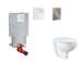 Grohe Uniset - Set předstěnové instalace, klozetu, sedátka SoftClose a tlačítka Arena Cosmopolitan S, kartáčovaný Hard Graphite 