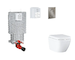 Grohe Uniset - Set předstěnové instalace, klozetu, sedátka SoftClose a tlačítka Arena Cosmopolitan S, Triple Vortex, kartáčovaný
