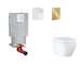 Grohe Uniset - Set předstěnové instalace, klozetu, sedátka SoftClose a tlačítka Arena Cosmopolitan S, Triple Vortex, kartáčovaný