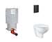 Grohe Uniset - Set předstěnové instalace, klozetu, sedátka SoftClose a tlačítka Even, phantom black SANI15BB5101