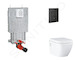 Grohe Uniset - Set předstěnové instalace, klozetu, sedátka SoftClose a tlačítka Even, phantom black SANI15BB5107