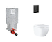 Grohe Uniset - Set předstěnové instalace, klozetu, sedátka SoftClose a tlačítka Even, Triple Vortex, phantom black SANI15BB5104