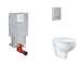 Grohe Uniset - Set předstěnové instalace, klozetu, sedátka SoftClose a tlačítka Skate Cosmopolitan, kartáčovaná nerezová ocel SA