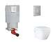 Grohe Uniset - Set předstěnové instalace, klozetu, sedátka SoftClose a tlačítka Skate Cosmopolitan, kartáčovaná nerezová ocel SA