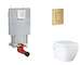 Grohe Uniset - Set předstěnové instalace, klozetu, sedátka SoftClose a tlačítka Skate Cosmopolitan, kartáčovaný Cool Sunrise SAN