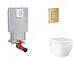Grohe Uniset - Set předstěnové instalace, klozetu, sedátka SoftClose a tlačítka Skate Cosmopolitan, kartáčovaný Cool Sunrise SAN