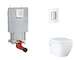 Grohe Uniset - Set předstěnové instalace, klozetu, sedátka SoftClose a tlačítka Skate Cosmopolitan, Moon White SANI15BB3111