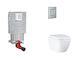 Grohe Uniset - Set předstěnové instalace, klozetu, sedátka SoftClose a tlačítka Skate Cosmopolitan, Triple Vortex, kartáčovaná n