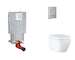 Grohe Uniset - Set předstěnové instalace, klozetu, sedátka SoftClose a tlačítka Skate Cosmopolitan, Triple Vortex, kartáčovaná n