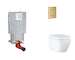 Grohe Uniset - Set předstěnové instalace, klozetu, sedátka SoftClose a tlačítka Skate Cosmopolitan, Triple Vortex, kartáčovaný C