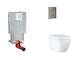Grohe Uniset - Set předstěnové instalace, klozetu, sedátka SoftClose a tlačítka Skate Cosmopolitan, Triple Vortex, kartáčovaný H
