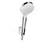 Hansgrohe Crometta - Set sprchové hlavice, 2 proudy, držáku a hadice, EcoSmart, bílá/chrom 26694400