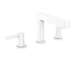 Hansgrohe Finoris - Umyvadlová baterie, 3-otvorová instalace, s výpustí Push-Open, EcoSmart, matná bílá 76033700