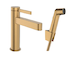 Hansgrohe Finoris - Umyvadlová baterie s výpustí Push-Open a bidetovou sprškou, EcoSmart, kartáčovaný bronz 76210140