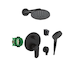 Hansgrohe  - Sprchový set s baterií pod omítku, s tělesem, průměr 20 cm, 2 proudy, matná černá SANI21HHH412