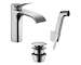 Hansgrohe Vivenis - Umyvadlová baterie s výpustí Push-Open a bidetovou sprškou, EcoSmart, chrom 75210000