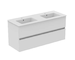 Ideal Standard Eurovit+ - Skříňka s dvojumyvadlem, 55x120x44 cm, 2 zásuvky, lesklá bílá R0576WG