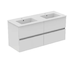 Ideal Standard Eurovit+ - Skříňka s dvojumyvadlem, 55x120x44 cm, 4 zásuvky, lesklá bílá R0577WG