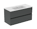 Ideal Standard Eurovit+ - Skříňka s umyvadlem, 55x100x44 cm, 2 zásuvky, tmavě šedá R0575TI
