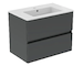 Ideal Standard Eurovit+ - Skříňka s umyvadlem, 55x70x44 cm, 2 zásuvky, tmavě šedá R0573TI