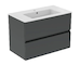 Ideal Standard Eurovit+ - Skříňka s umyvadlem, 55x80x44 cm, 2 zásuvky, tmavě šedá R0574TI
