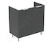 Ideal Standard Eurovit - Umyvadlová skříňka, 84x80x44 cm, 2 dvířka, panty L/P, lesklá šedá R0262TI