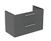 Ideal Standard i.Life B - Umyvadlová skříňka, 100x63x51 cm, 2 zásuvky, pravá, šedý matný křemen T5585NG