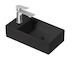 kielle Arkas I - Umývátko 42x23 cm, bez přepadu, 1 otvor pro baterii vlevo, matná černá 30611404L