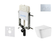 kielle Genesis New - Set předstěnové instalace, klozetu Arkas I, Vortex Rimless+, sedátka softclose a tlačítka Gemini New II, le