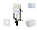 kielle Genesis New - Set předstěnové instalace, klozetu Gaia, Rimless, sedátka softclose a tlačítka Gemini New II, lesklý chrom 