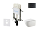 kielle Genesis New - Set předstěnové instalace, klozetu Gaia, Rimless, sedátka softclose a tlačítka Gemini New II, matná černá 3