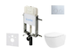 kielle Genesis New - Set předstěnové instalace, klozetu Oudee, Vortex Rimless+, sedátka softclose a tlačítka Gemini New II, lesk
