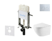 kielle Genesis New - Set předstěnové instalace, klozetu Oudee, Vortex Rimless+, sedátka softclose a tlačítka Gemini New II, lesk