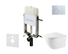 kielle Genesis New - Set předstěnové instalace, klozetu Oudee, Vortex Rimless+, sedátka softclose a tlačítka Gemini New II, lesk