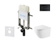 kielle Genesis New - Set předstěnové instalace, klozetu Oudee, Vortex Rimless+, sedátka softclose a tlačítka Gemini New II, matn