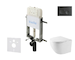 kielle Genesis New - Set předstěnové instalace, kompaktního klozetu Oudee, Vortex Rimless+, sedátka softclose a tlačítka Gemini 