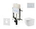 kielle Genesis New - Set předstěnové instalace, kompaktního klozetu Oudee, Vortex Rimless+, sedátka softclose a tlačítka Gemini 