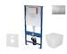 kielle Genesis - Set předstěnové instalace, klozetu Arkas I, sedátka softclose a tlačítka Gemini III, matný chrom 30505SS35